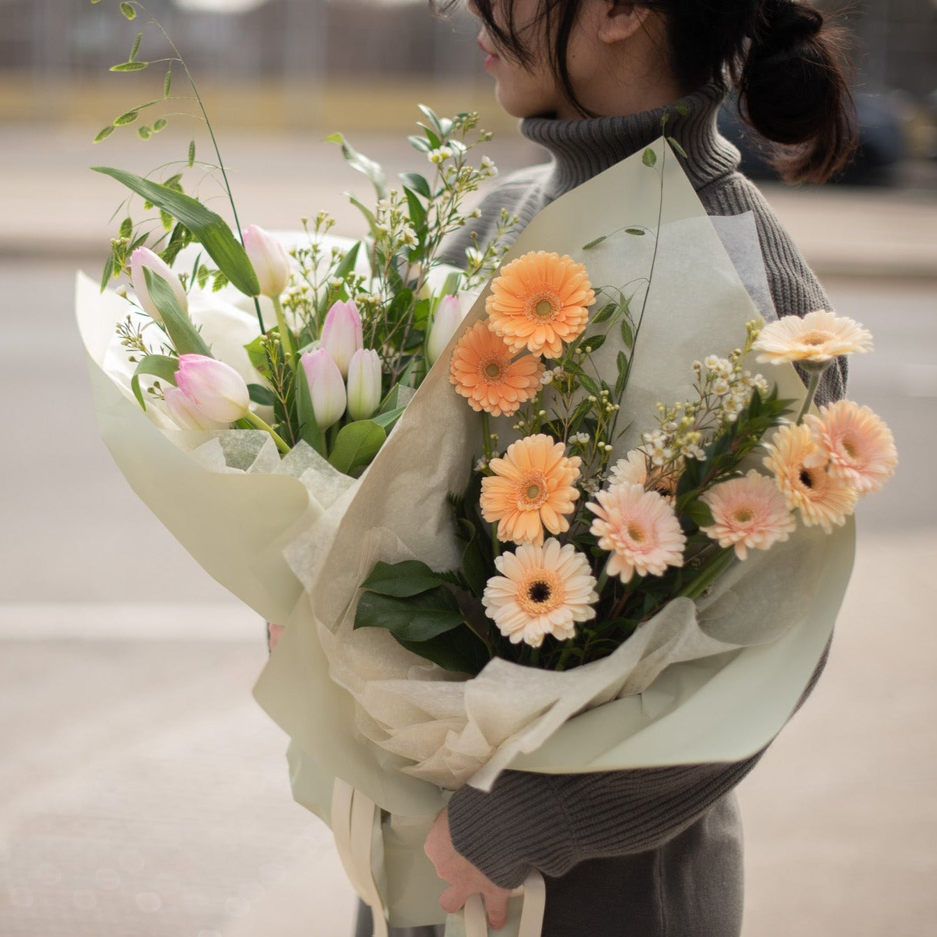 Wrapped Tulips Bouquet