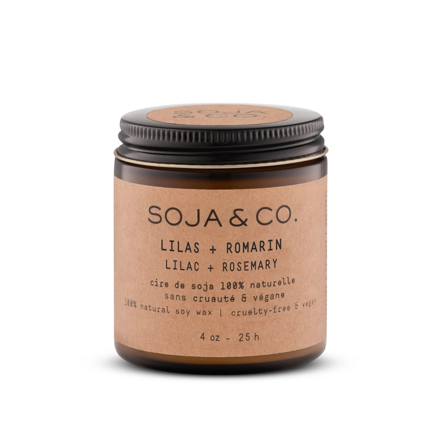 4oz Soy Wax Candle, Lilac + Rosemary