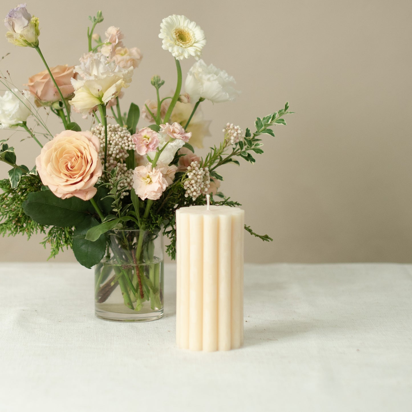 Floral Pillar Candle