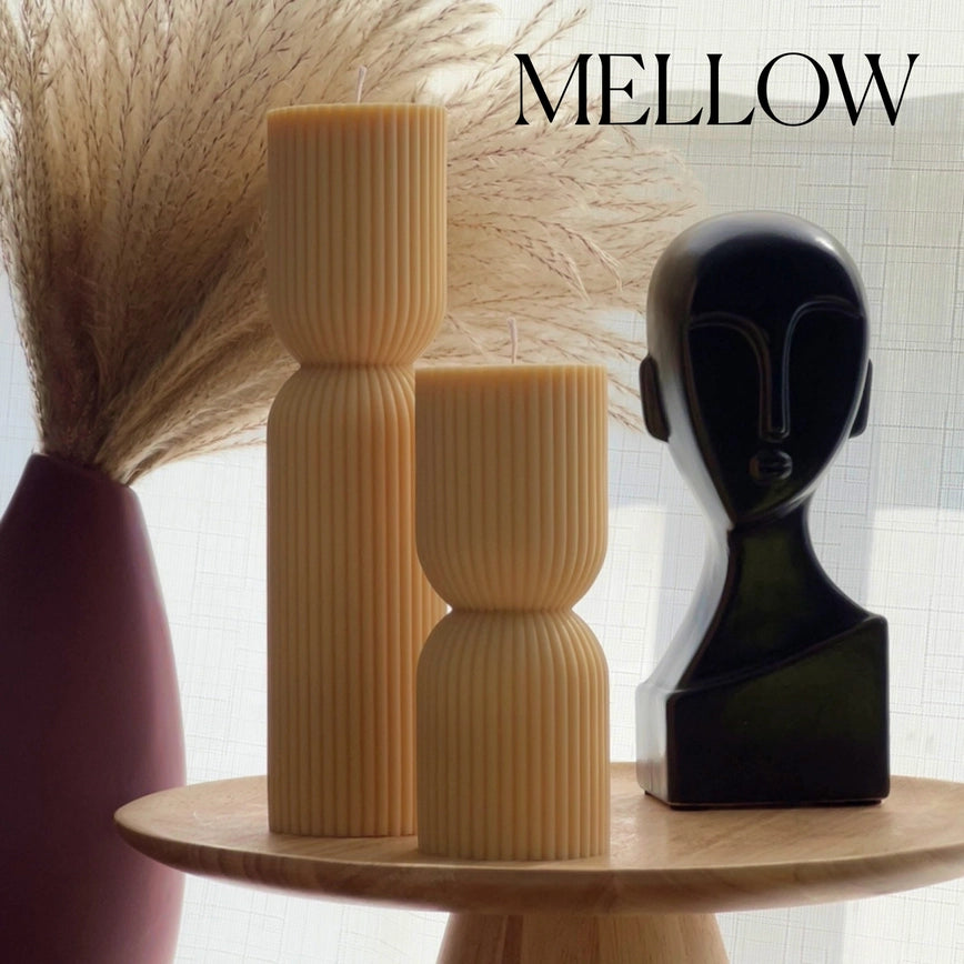 Estelle Ribbed Hourglass Pillar Candle