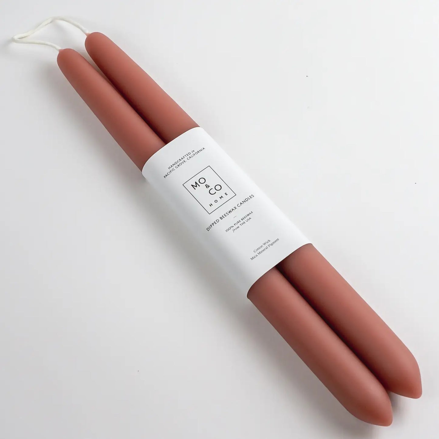 100% Beeswax Dipped Candles, Terra Cotta