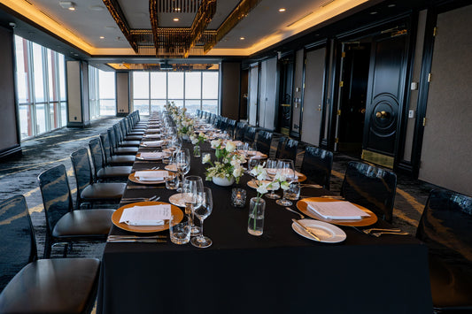 Corporate Dinner with White Florals at Bisha Hotel, Toronto