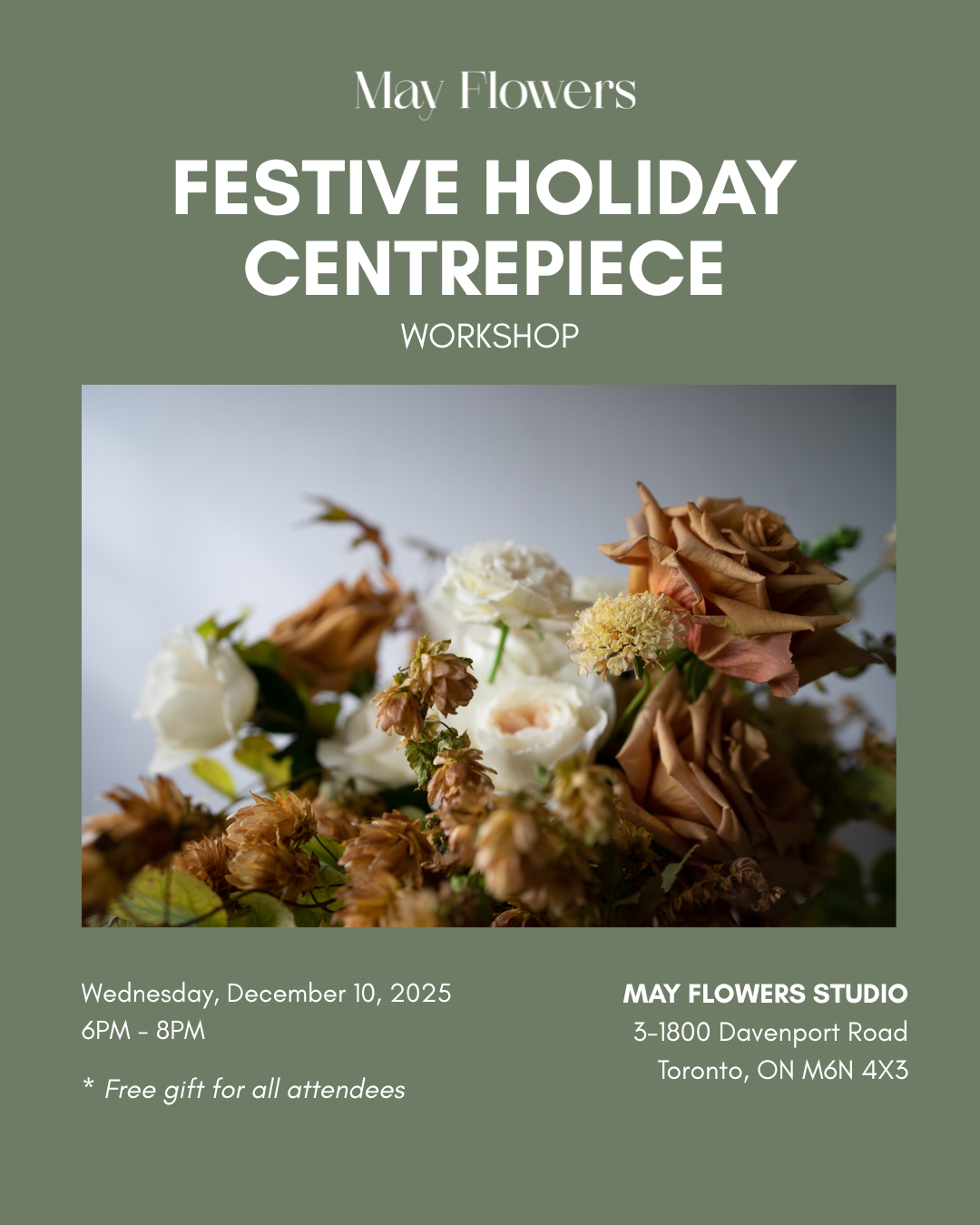 A Festive Centrepiece Workshop - Wednesday, December 10, 2025 @ 6:00 PM