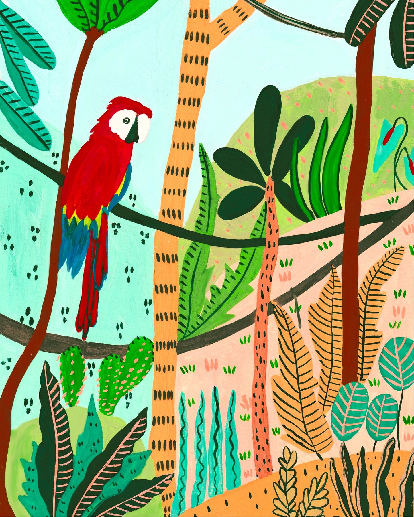 Scarlet Macaw, the Lonely Parrot