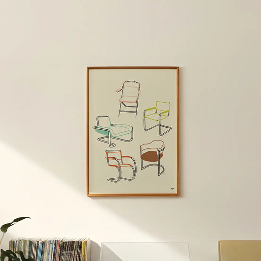 Mid Century Modern Chairs Art Print