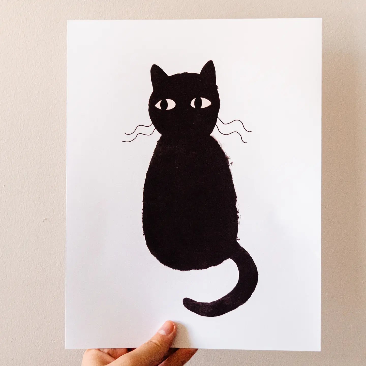 Cute Black Cat Art Print