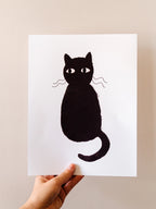 Cute Black Cat Art Print