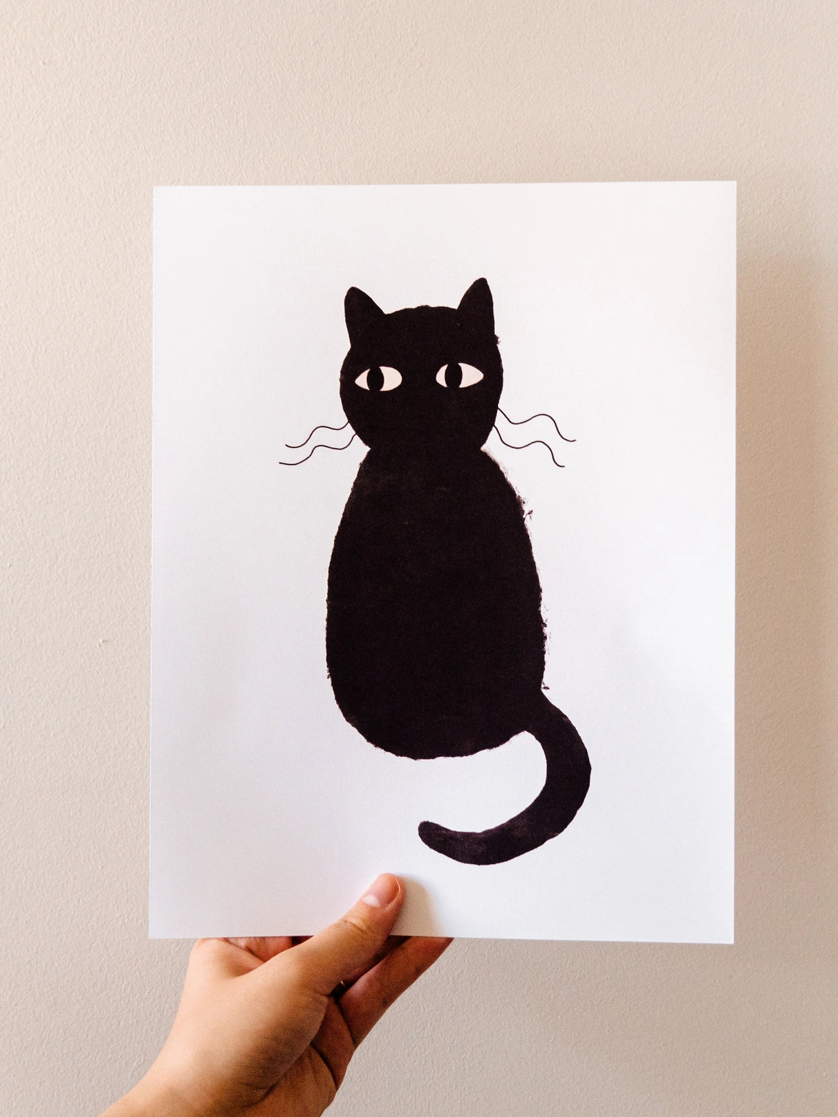 Cute Black Cat Art Print