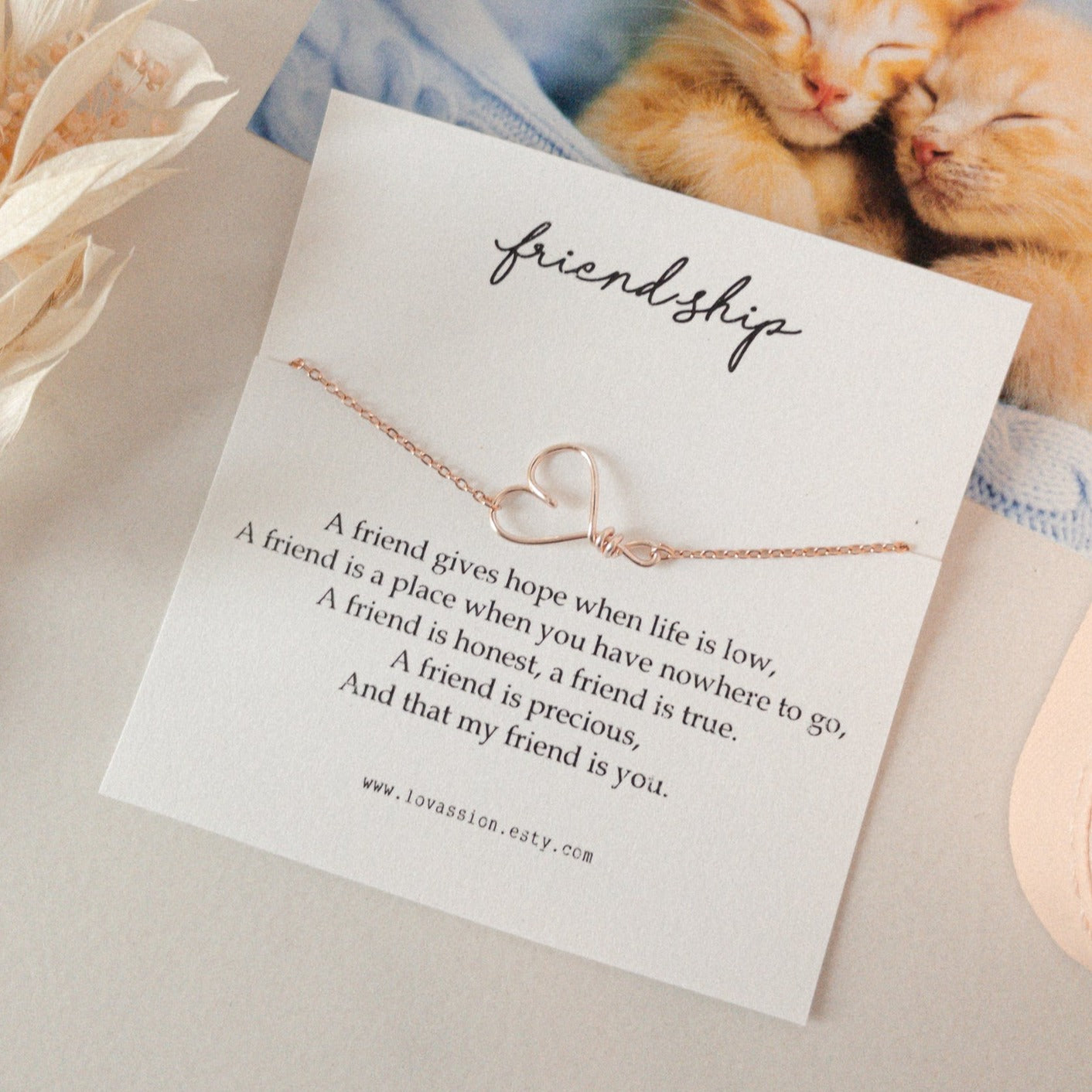 14K Heart Friendship Bracelet