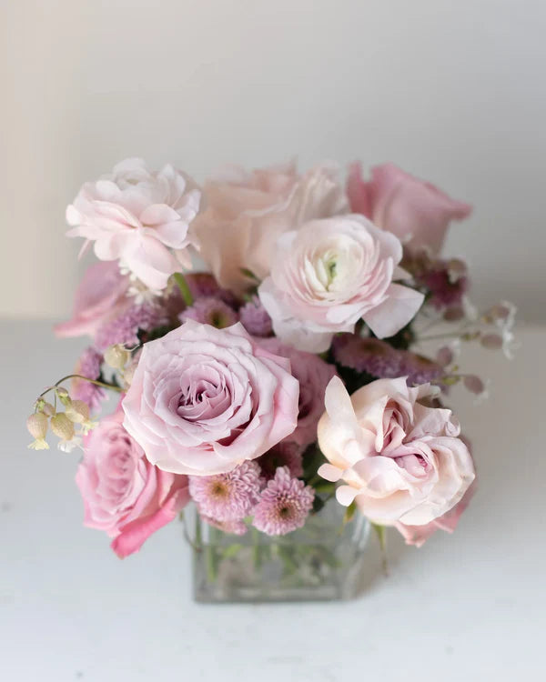 Strawberry Parfait Square Vase