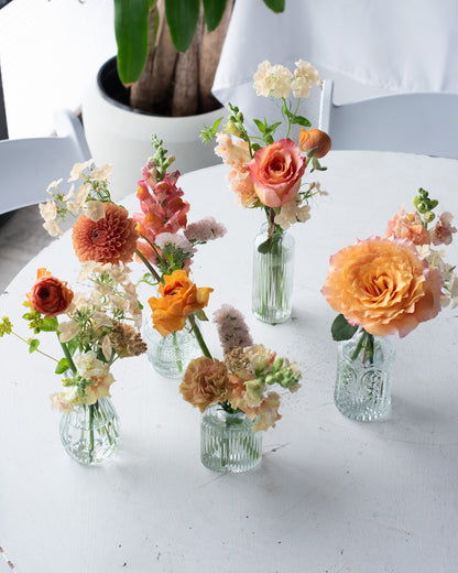 Glass Bud Vase, Set of 5