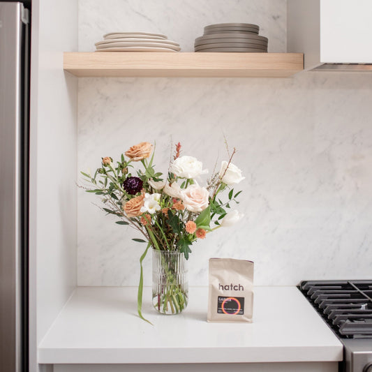 Hand-Tied Flowers + Hatch Whole Bean Coffee