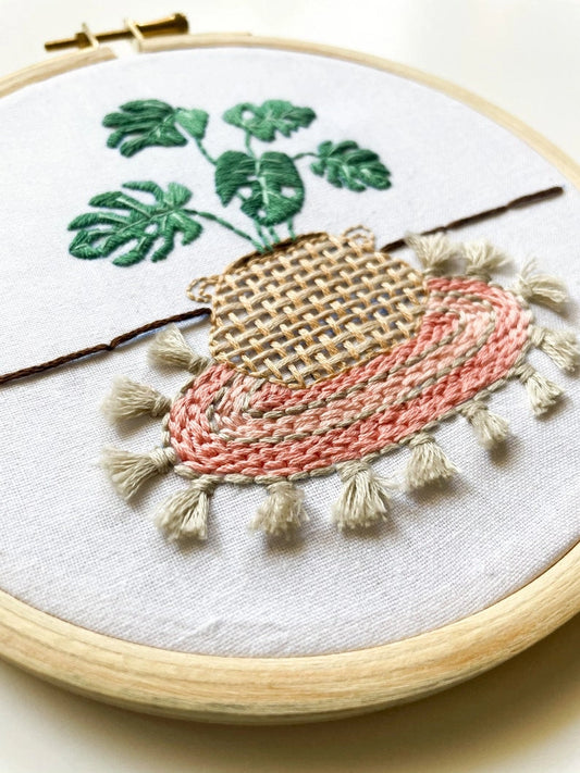 Monstera- Embroidery Kit