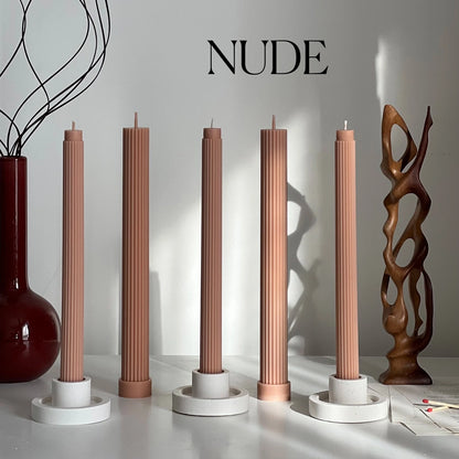 Estelle Ribbed Taper Candle