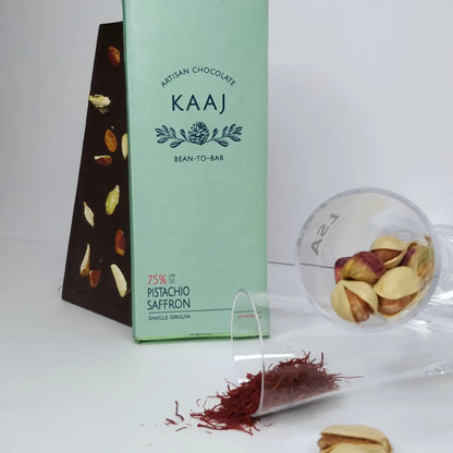 Kaaj Artisan Chocolate - Saffron & Pistachio 75% Dark