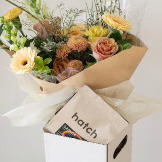 Hand-Tied Flowers + Hatch Whole Bean Coffee