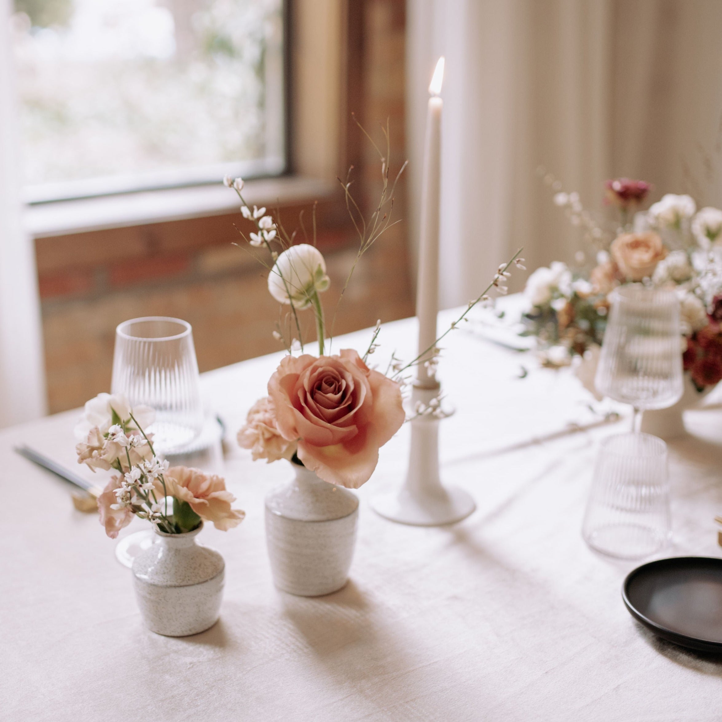 Ceramic Bud Vase, Set of 3