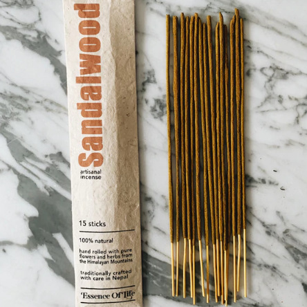 Handcrafted 100% Natural Artisanal incense, Sandalwood